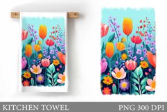 Flowers Kitchen Towel. Flowers Summer Kitchen Towel Design Product Image 1
