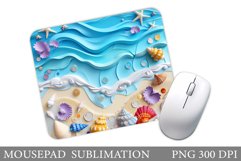 Sea Mouse Pad Sublimation. Seashell Mouse Pad Design Product Image 1