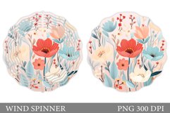 Flowers Wind Spinner. Colorful Flowers Wind Spinner Template Product Image 1