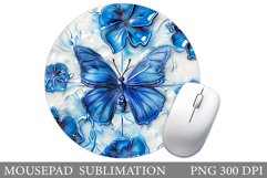 Butterfly Mouse Pad Sublimation. Round Mouse Pad Butterfly Product Image 1