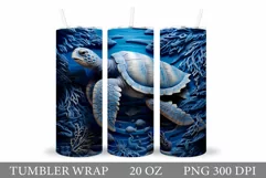 Turtle Tumbler Design. 3D Turtle Tumbler Wrap Sublimation Product Image 1