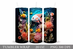 3D Fish Tumbler Wrap. Fish Tumbler Wrap Design Product Image 1