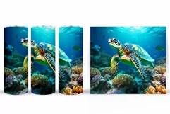 Turtle Tumbler Wrap Design. Turtle Tumbler Wrap Sublimation Product Image 2