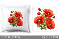 Flowers Pillow Sublimation. Summer Sublimation Product Image 1
