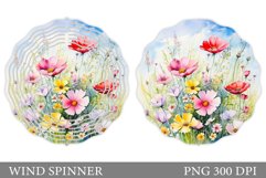 Wildflowers Wind Spinner. Floral Wind Spinner Template Product Image 1