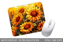 Sunflowers Mouse Pad Design. Flowers Mouse Pad Template Product Image 1