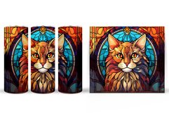 Stained Glass Cat Tumbler Wrap. Cat Tumbler Wrap Design Product Image 2