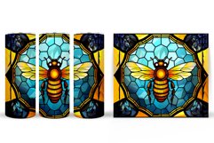 Stained Glass Bee Tumbler Design. Bee Tumbler Sublimation Product Image 2