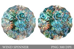 Succulents Wind Spinner. Plants Spinner Sublimation Product Image 1
