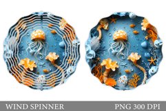 3D Jellyfish Wind Spinner. Sea Wind Spinner Sublimation Product Image 1
