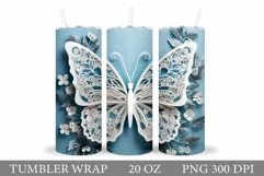 3D Paper Butterfly Tumbler Sublimation Product Image 1