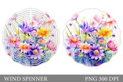 Wildflowers Wind Spinner. Floral Wind Spinner Design Product Image 1