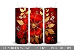 Flowers Tumbler Design. Shimmer Flowers Tumbler Sublimation Product Image 1