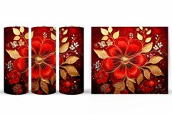 Flowers Tumbler Design. Shimmer Flowers Tumbler Sublimation Product Image 2