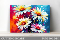 Daisy Flowers Cutting Board. Kitchen Cutting Board Design Product Image 1