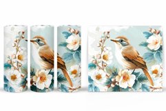 Bird Tumbler Sublimation. Flowers Tumbler Design Product Image 2