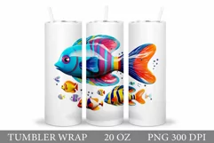 3D Fish Tumbler Wrap Design. Fish Tumbler Sublimation Product Image 1