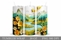 Spring Landscape Tumbler. Spring Flowers Tumbler Design Product Image 1