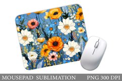 Flowers Mouse Pad Sublimation. Wildflowers Mouse Pad Design Product Image 1