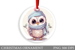 Cute Owl Christmas Ornament. Winter Owl Christmas Ornament Product Image 1