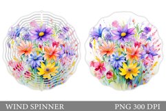 Wildflowers Wind Spinner. Floral Wind Spinner Sublimation Product Image 1
