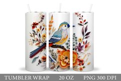 Bird Tumbler Sublimation. Bird Summer Tumbler Design Product Image 1