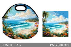Sea Lunch Bag Design. Summer Lunch Bag Sublimation Product Image 1