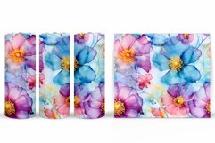 Alcohol Ink Flowers Tumbler. Flowers Tumbler Wrap Design Product Image 2