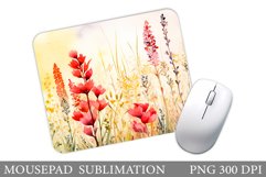 Wildflowers Mouse Pad Sublimation. Flowers Mouse Pad Design Product Image 1