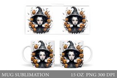 Witch Mug Wrap Design. Halloween Mug Wrap Sublimation Product Image 1