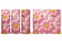 3D Daisy Flowers Tumbler Design. Floral Tumbler Sublimation Product Image 2