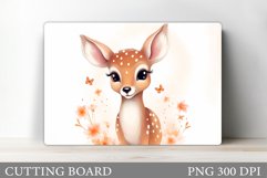 Cute Deer Cutting Board Design. Cutting Board Sublimation Product Image 1