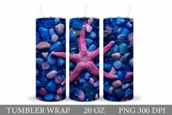3D Starfish Tumbler Design. Sea Tumbler Wrap Sublimation Product Image 1