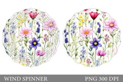 Wildflowers Wind Spinner. Summer Flowers Wind Spinner Design Product Image 1