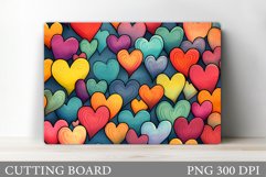 Colorful Hearts Cutting Board. Valentines Cutting Board Product Image 1