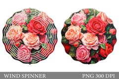 3D Rose Wind Spinner. Flowers Wind Spinner Design Product Image 1