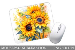Sunflowers Mouse Pad. Summer Mouse Pad Design Product Image 1