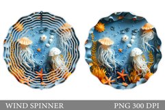 3D Jellyfish Wind Spinner. Sea Wind Spinner Design Product Image 1
