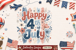 Happy 4th of July Sublimation Design,4th of July PNG Product Image 1