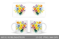 Spring Flowers Mug Design. Spring Mug Sublimation Product Image 1