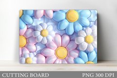 3D Flowers Cutting Board. Daisy Flowers Cutting Board Design Product Image 1