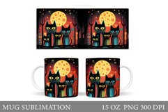 Cute Cats Mug Sublimation. Cats Family Mug Wrap Design Product Image 1