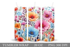 Flowers Tumbler Design. Flowers Tumbler Sublimation Product Image 1