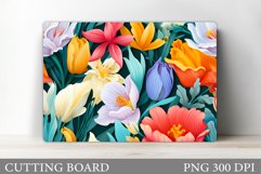 Flowers Cutting Board. Spring Flowers Cutting Board Design Product Image 1