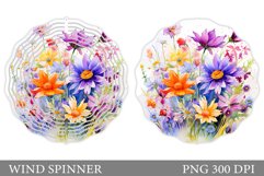 Flowers Wind Spinner Sublimation. Wildflowers Wind Spinner Product Image 1