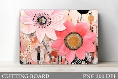 3D Wildflowers Cutting Board. 3D Flowers Cutting Board Product Image 1