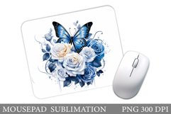 Butterfly Mouse Pad Design. Roses Mouse Pad Template Product Image 1