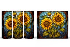 Sunflowers Stained Glass Tumbler. Sunflowers Tumbler Design Product Image 2