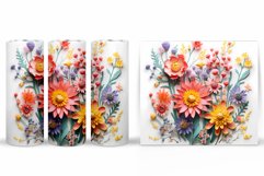 3D Flowers Tumbler Design. Wildflowers Tumbler Sublimation Product Image 2