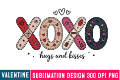 XOXO HUGS AND KISSES Sublimation,Happy Valentine's Day PNG Product Image 1